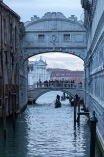 View of the Bridge of Sighs from Ponte della Paglia, Isola San Giogio Maggiore in the background,