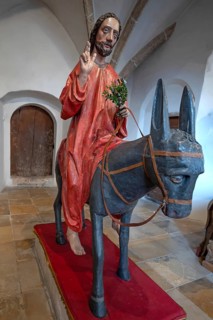 Palmesel around 1500, in the church of the Assumption of Mary, late Gothic hall church, 15th