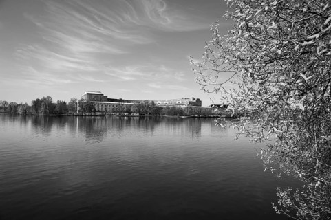 General view of the former incomplete Congress Hall of the NSDAP 1933-1945, front the Dutzenteich,