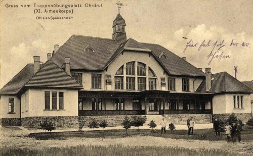Officers' restaurant on the Ohrdruf military training ground in 1911, Thuringia, Germany, authentic