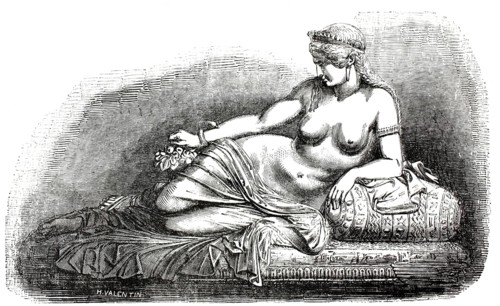 Marble sculpture of Cleopatra VII created by French sculptor Daniel. Depiction shows Cleopatra VII,
