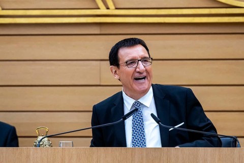 Prof. Dr. Wolfgang Reinhart MdL, interim president. Constituent session of the 18th state