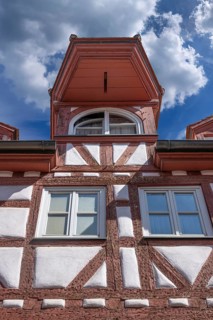 Historischer Dachaufzugserker, Pfeifergasse 8, Nuremberg, Middle Franconia, Bavaria, Germany