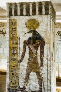 Colourful reliefs and wall paintings and hieroglyphs, tomb, Pharaoh Ramesses III, Valley of the