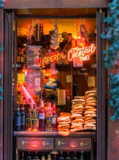 Window to a small bar with outdoor sales, Florence, Italy