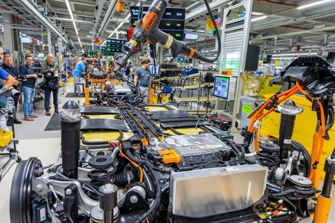 Electric car production in the assembly halls of VW in Zwickau, Zwickau, Saxony, Germany