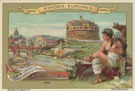 Picture series Streams of Europe, Tiber in Rome, Liebigbild, digitally restored reproduction of a