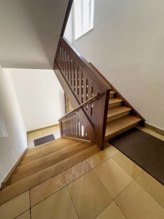Treppenhaus, Borstei, heritage-protected residential development, Munich, Bavaria, Germany