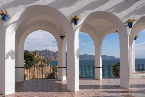 Balcon de Europa, terrace in Nerja city centre, tourist resort, Málaga Province, Spain