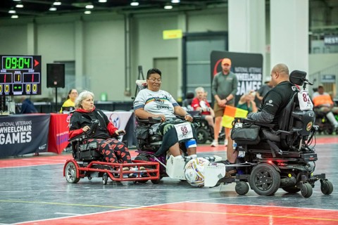 Detroit, Michigan - Power soccer at the National Veterans Wheelchair Games, an annual event