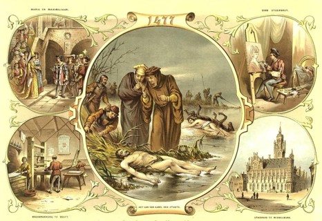 Events around the year 1477, with the discovery of the body of Charles the Bold in the middle. The