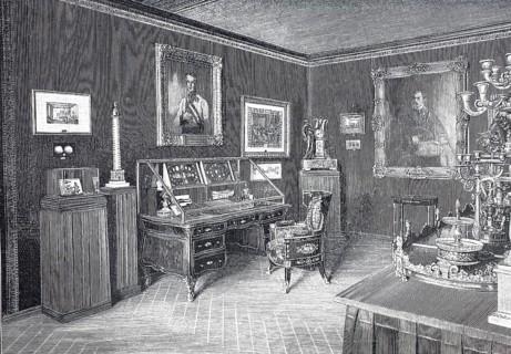 Metternich Room in Vienna, 1890, Austria, illustration, reproduction from a model from the 19th