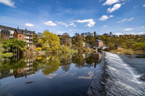 The Lahn and Wehr near Weilburg, Hesse, Germany