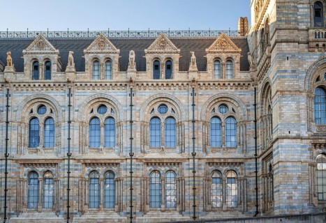 Natural History Museum or Natural History Museum façade, built in 1860 in Romanesque-Byzantine