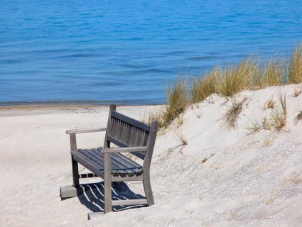 Bank in the dunes Baltic Sea Germany