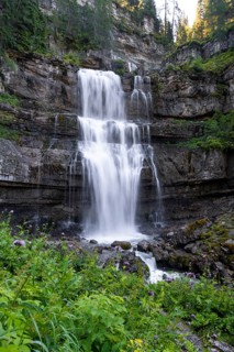 Cascata di Mezzo waterfall, long exposure, Vallesinella, Brenta, Trentino, Italy