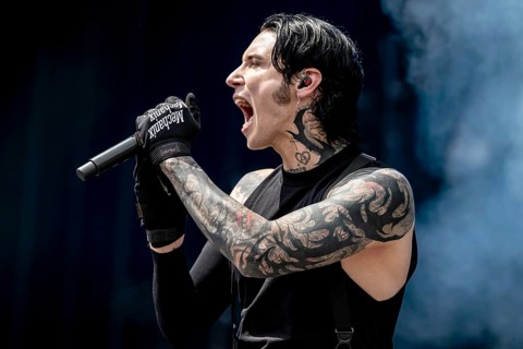 Andrew Biersack, singer of Black Veil Brides live at Rock im Park on Zeppelin Field in Nuremberg on