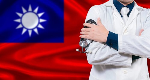 Taiwanese national health system, Medical professional holding sthetoscope isolated