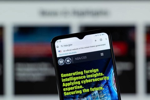 Dhaka, Bangladesh - 05 May 2026: Close-up of National Security Agency homepage on a smartphone