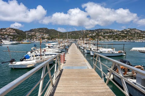 Port Andratx Marina with boats in Majorca Vacation by the sea trip in Port d'Andratx, Spain