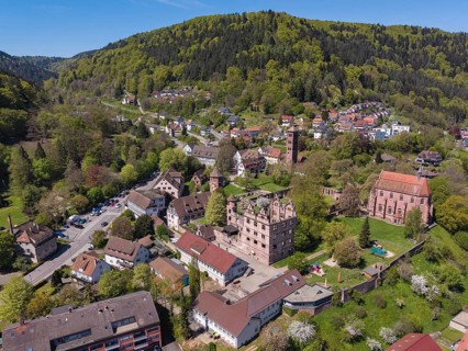 Aerial view of the Hirsau monastery ruins, a former important Benedictine abbey in the Nagold