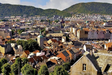 The old town of Bergen in Norway, Scandinavia