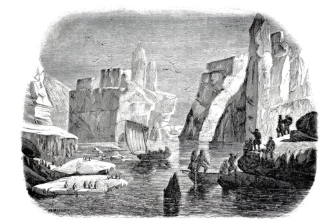 The discovery of Adeleland in Antarctica by French explorer Jules Dumont d'Urville in 1840. Crew