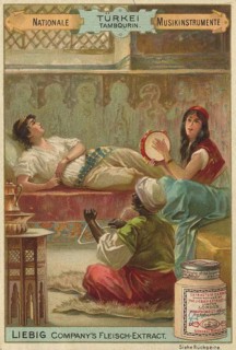 Picture series of national musical instruments, scene with traditional Turkish musical instruments,