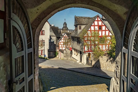 Half-timbered houses in the old town of Limburg an der Lahn, Hesse, Germany