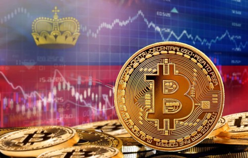 Investors in cryptocurrency and Blockchain Technology in Liechtenstein, Concept. Bitcoin with
