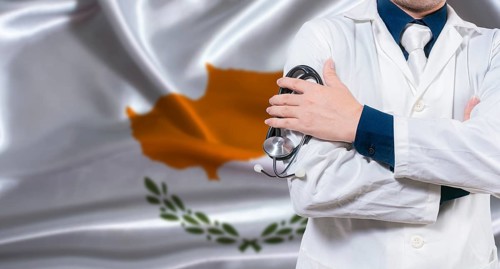 Cypriot national health system, Medical professional holding sthetoscope isolated