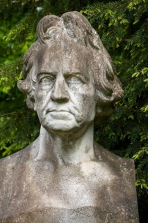 Statue of Christian Daniel Rauch in front of his birthplace, German Neoclassicism sculptor, Bad