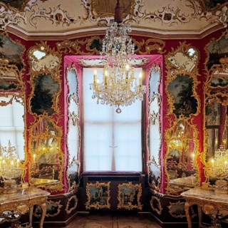 The Mirror Cabinet, historic rooms in the city palace, Baroque Quarter, Fulda, East Hesse, Hesse,