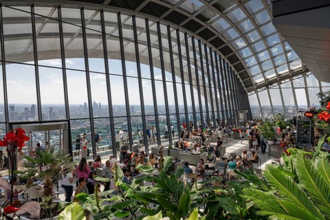 Sky Gardens with restaurants and viewing platform in 20 Fenchurch Street skyscraper, designed by