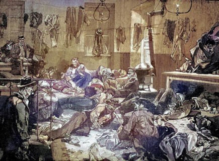 The visit of the Grand Dukes of Russia to the Chateau Rouge cabaret, 1880, France, reproduction