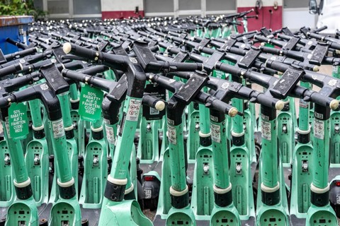 E-scooters delivered to a landlord's depot, serviced and repaired here