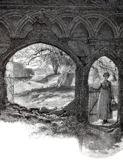 Bolton Abbey doorway, ruin of a medieval priory near the village of Bolton Abbey in the northern