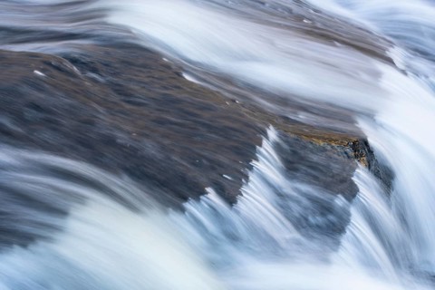 Rustling stream, detail, Dundret Nature Reserve, Gällivare, Norrbotten, Lapland, Sweden, October