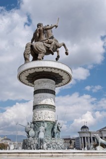 Equestrian statue of Alexander the Great, Macedonia Square, Skopje, North Macedonia, Balkans