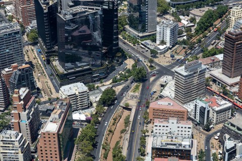 Picture from the observation deck of Sky Costanera, Providencia, Santiago de Chile, Chile
