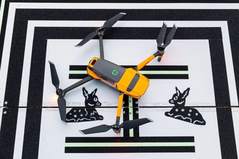 Drone for deer rescue, Buchheim, Upper Danube nature park Park, Baden-Württemberg, Germany