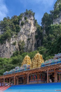 Sri Venkatachalapathi and Alamelu Temple at entrance of the Batu caves, cave complex in Gombak,