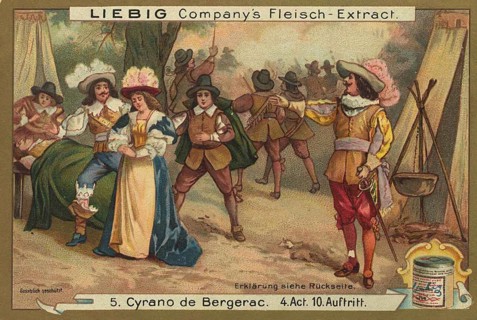 Picture series Cyrano de Bergerac, in the camp at the siege of Arras (1640) . At this moment Cyrano