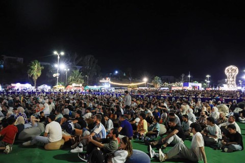 Damascus, Syria - July 19, 2026: Thousands of Spanish and Argentine football fans gather in