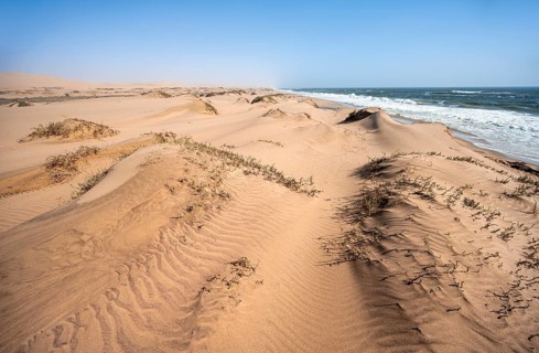 Small dunes on the coast, Atlantic coast in the Namib Desert, Sandwich Harbour, Namib Naukluft