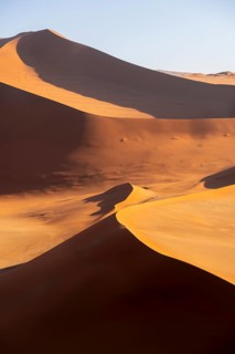 Red and yellow sand dunes of the Namib, Namib Desert, Namib-Naukluft National Park, Namibia