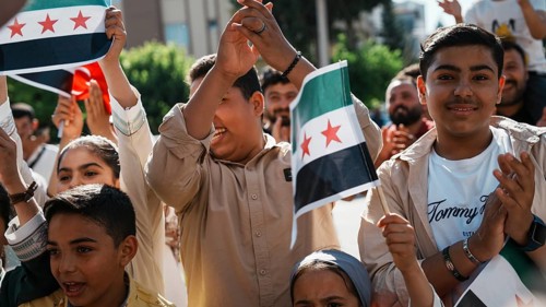 GAZIANTEP, TURKEY - JUNE 11, 2026: Members of the Syrian community in Gaziantep celebrate near the
