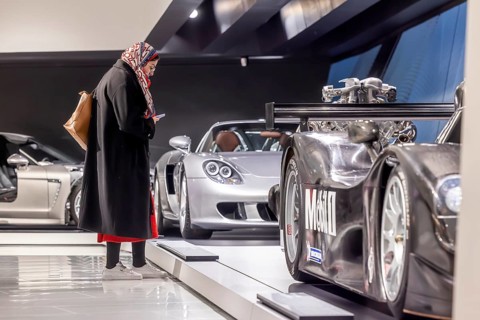 Porsche Museum Stuttgart-Zuffenhausen. The automotive museum of Dr. Ing. h.c. F. Porsche AG shows