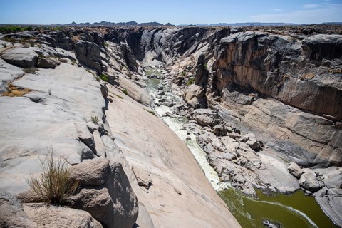 Dumping on the Orange River, Augrabies Falls National Park, Northern Cape, South Africa