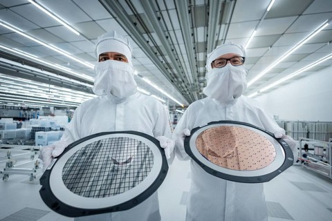 Clean room of Infineon Technologies AG's new Smart Power Fab in Dresden on June 10. The Smart Power